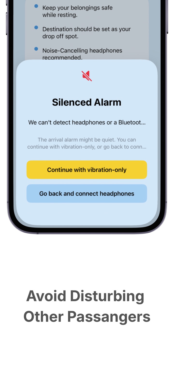 Arrival headphone warning screen