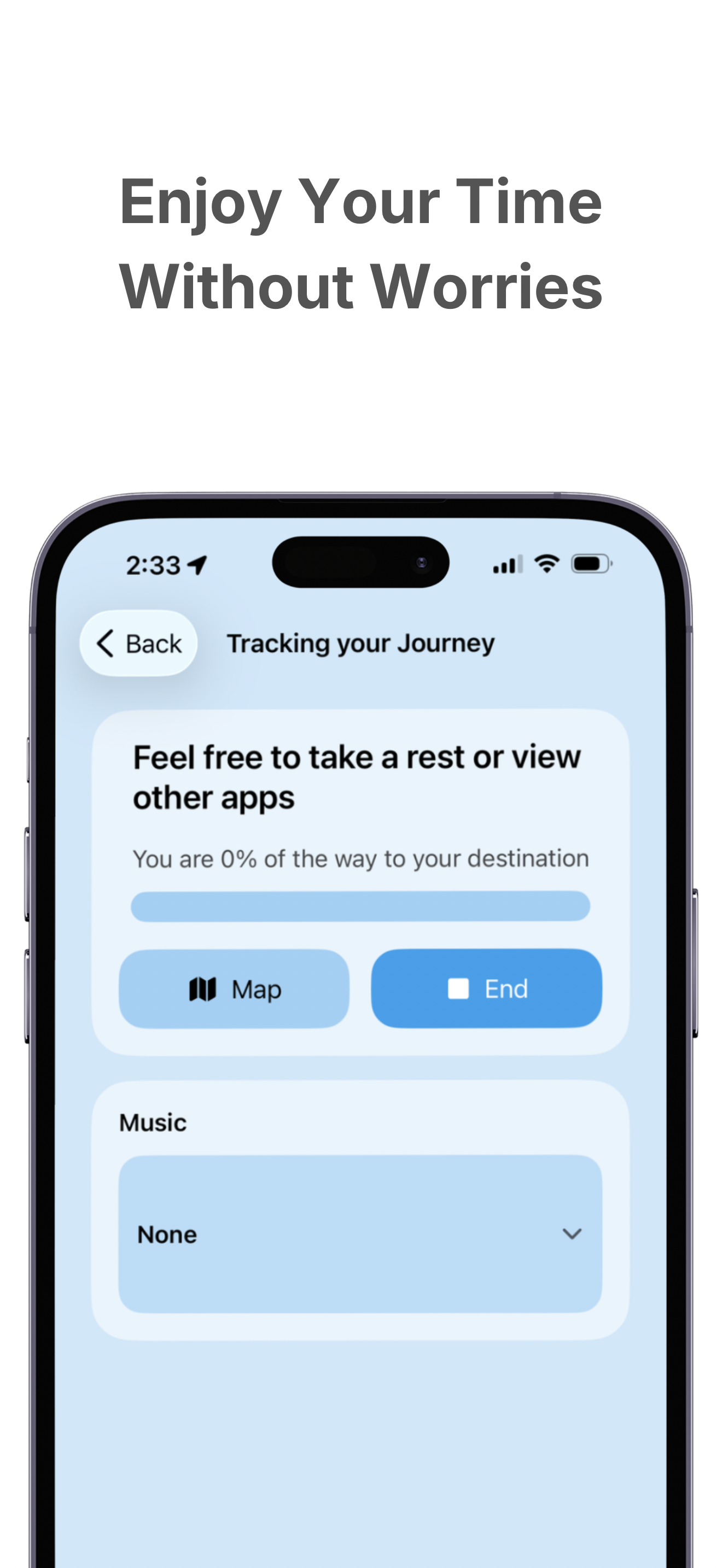 Arrival alert screen