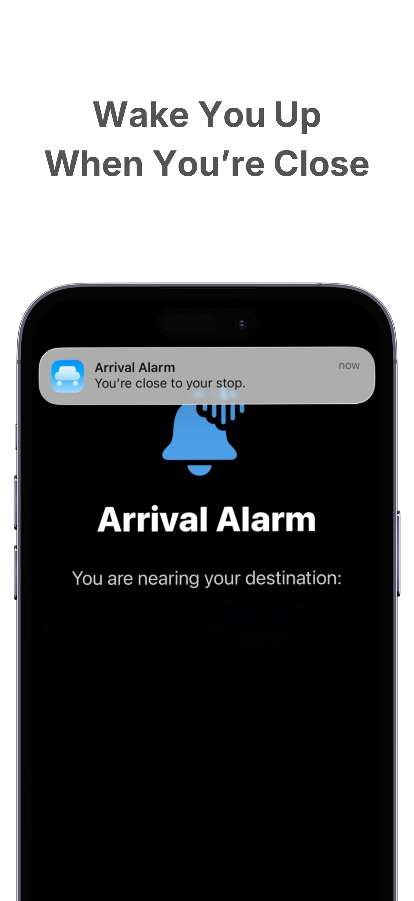Arrival tracking screen