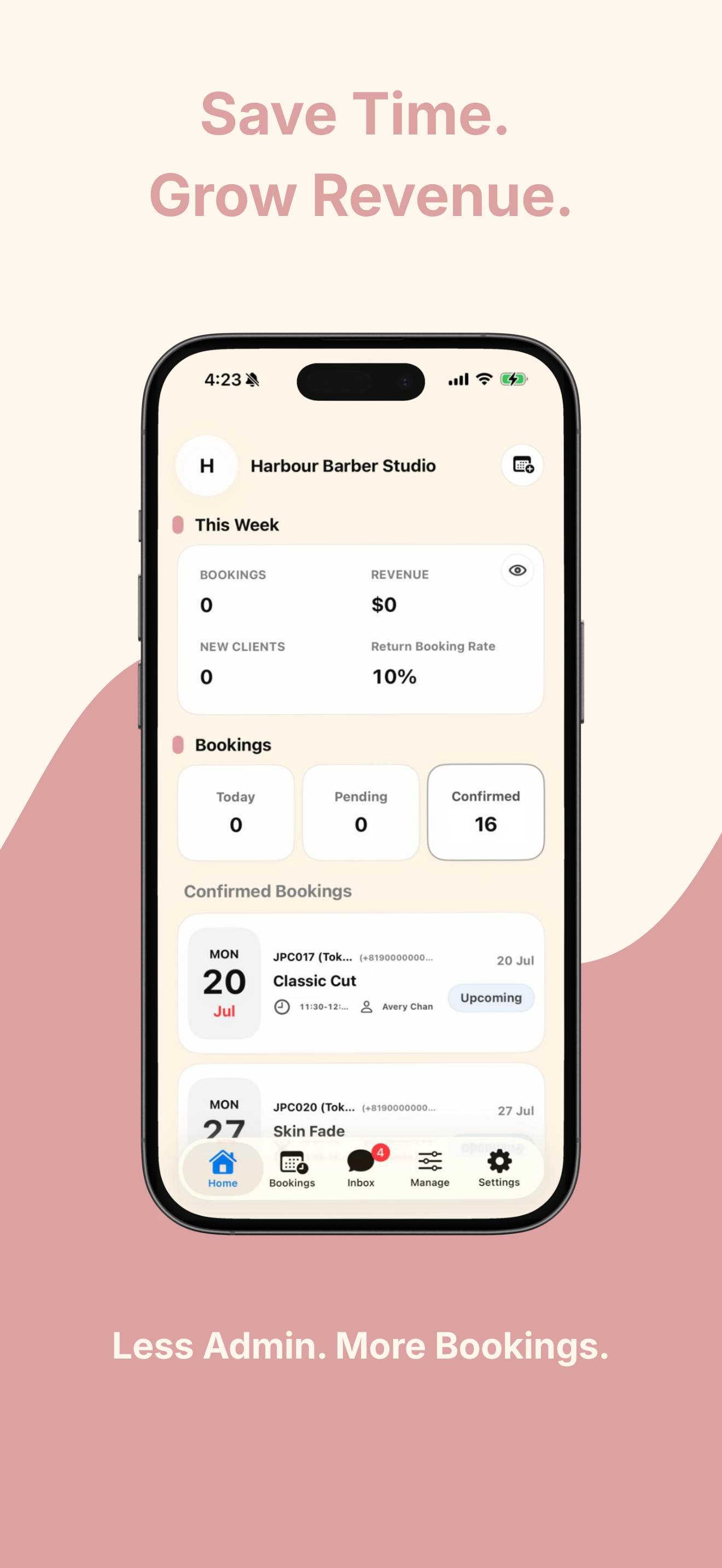 BookMay Business performance screen