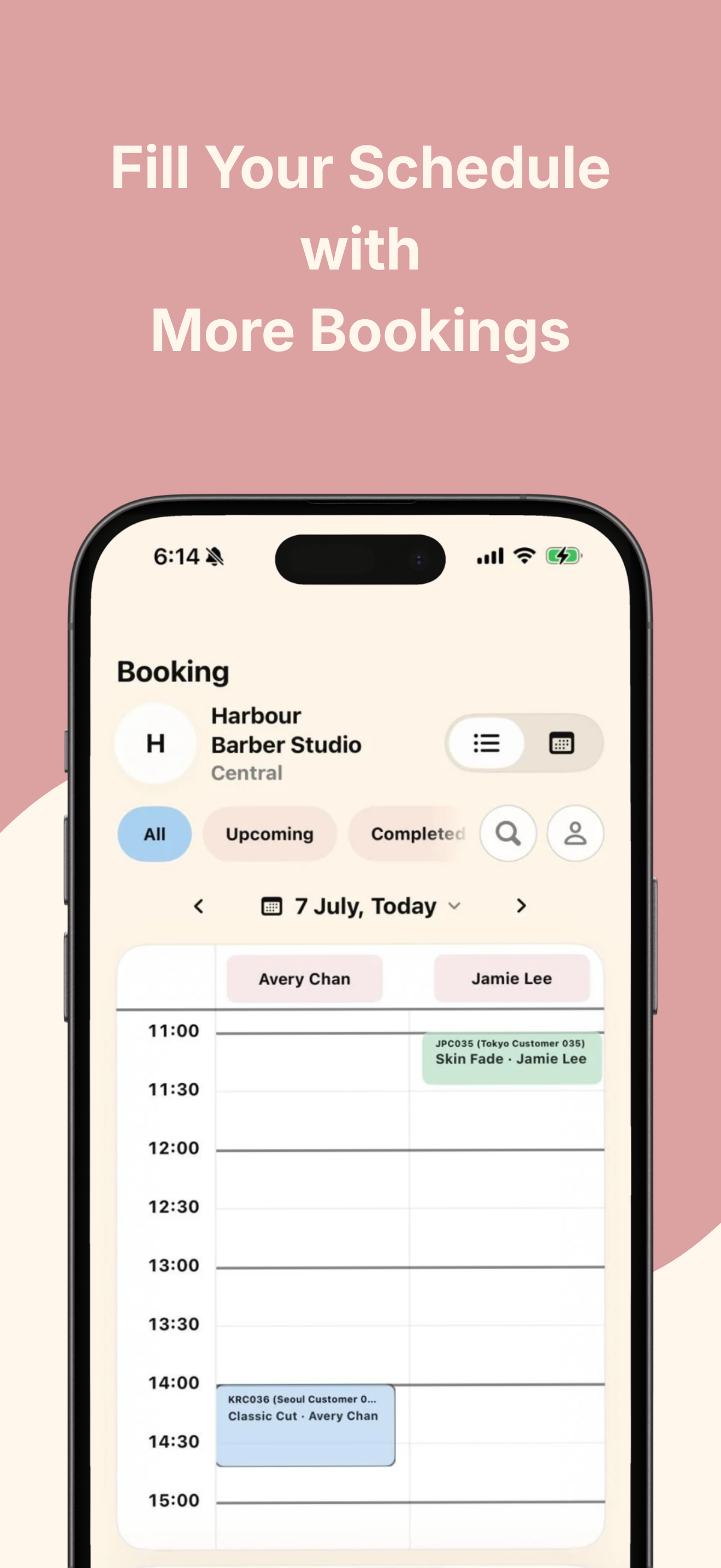 BookMay Business schedule screen