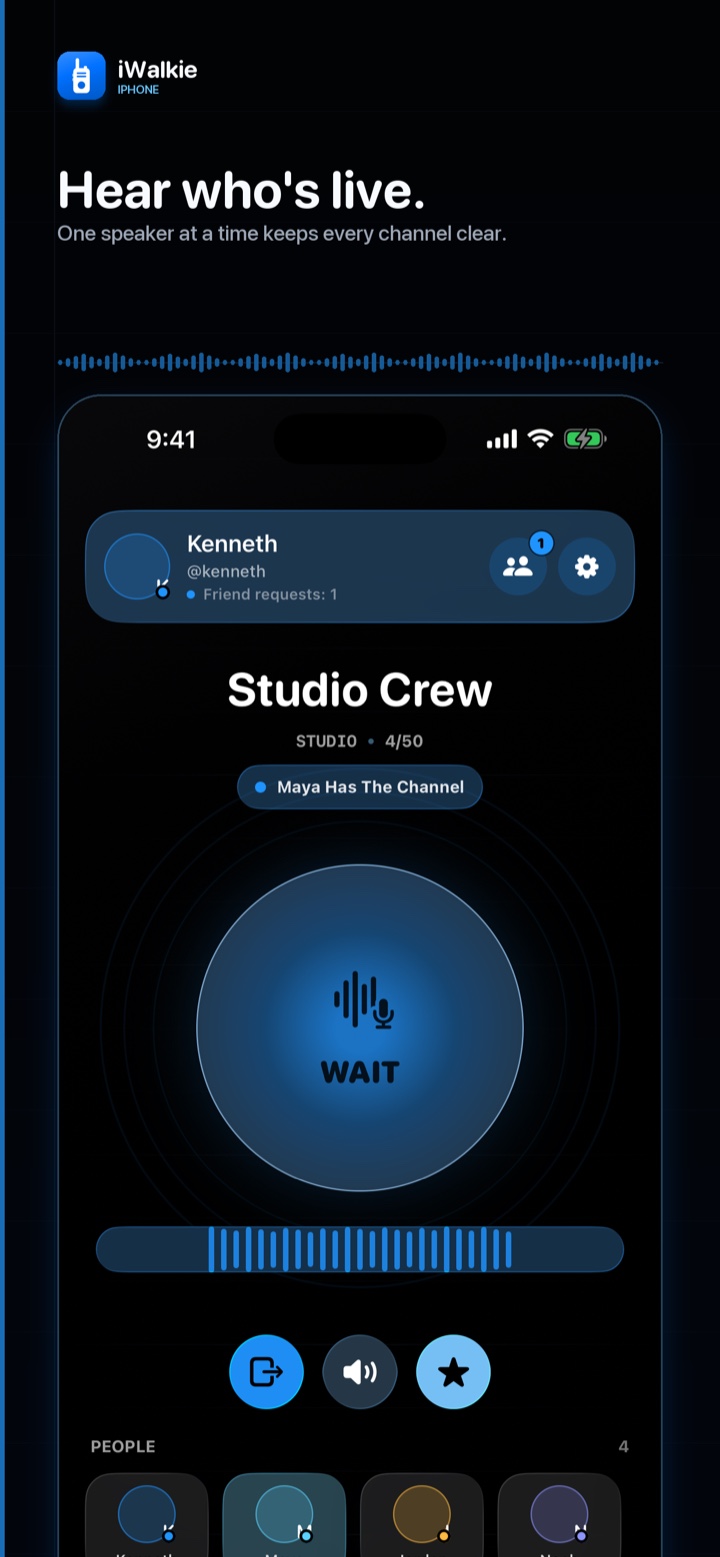 iWalkie live presence view